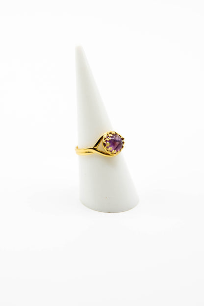 Crowned Amethyst (Available in Silver, Gold or Rose Gold)