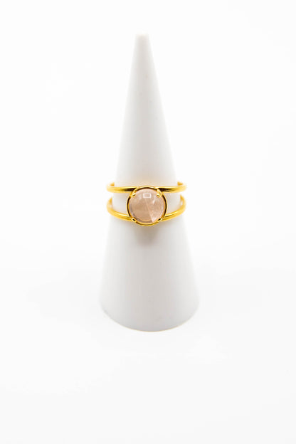 Striped Rose Quartz (Available in Silver, Gold or Rose Gold)