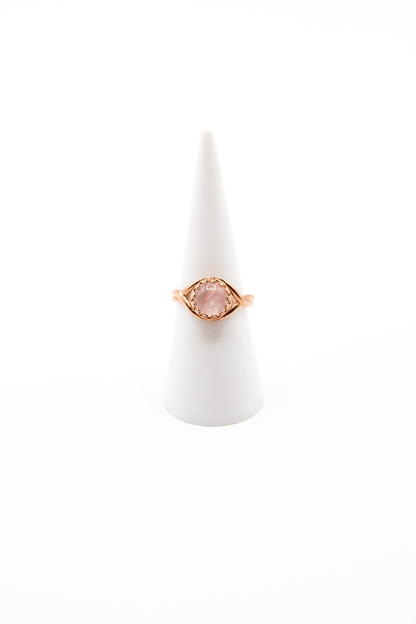 Crowned Rose Quartz (Available in Silver, Gold or Rose Gold)